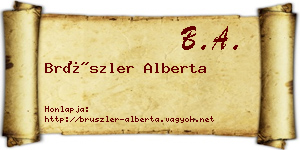Brüszler Alberta névjegykártya